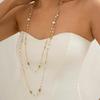 Lange Gold-Perlenketten für Damen Trendige Zarte Mehrreihige Perlen Statement-Strang Kette Modeschmuck Geschenk Pullover Accessoires