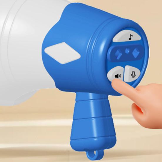 Mini Megaphone Toy with Bead Chain Loud Bullhorn Keychain Pendant Toddlers Boys Girls Recording Loudspeaker Educational Musical Instruments Toy