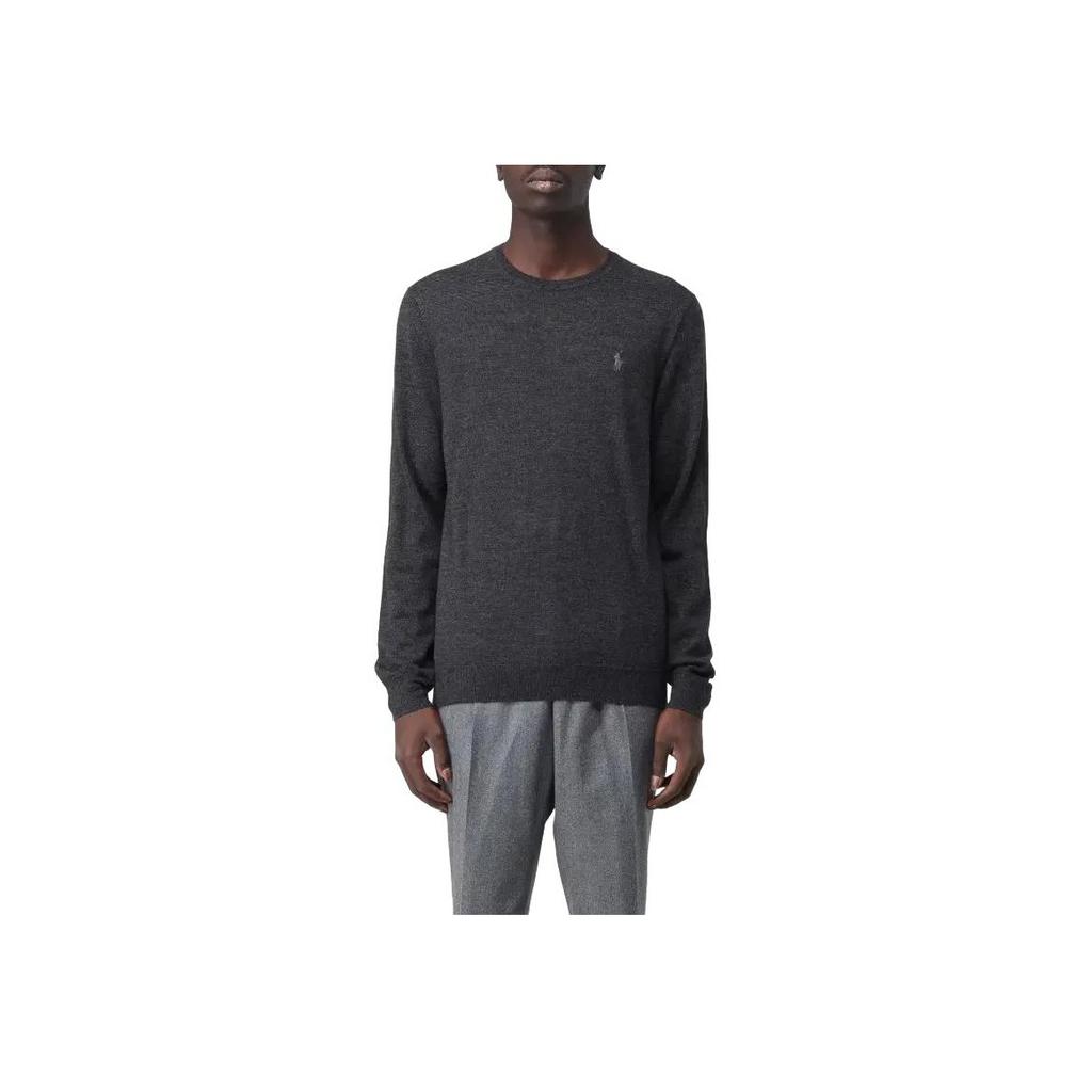 Polo Ralph Lauren Logo Round Neck Long Sleeve Knit Sweater Men Sweater Gray MNPOSWE16820895-020