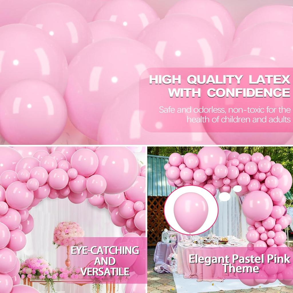 120PCS pink latex balloon set suitable for birthday parties, weddings, Valentine's Day party decorations