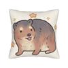 Pillow Cover Cute rock hyrax wearing bow  Kawaii Pillow Case For Living Room Chair Pillowcases