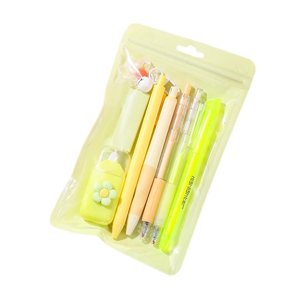 Durable 8-in-1 Stationery Set Macaron Color Gel Pen Eraser Students Gift