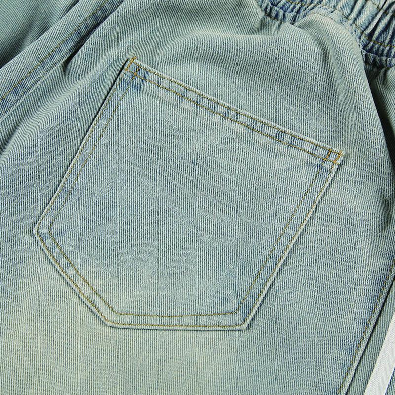 Men's American Retro Striped Wide-Leg Jeans