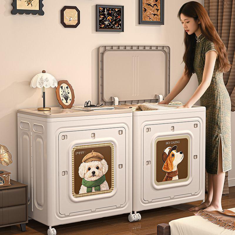 Foldable Flip-Top Clothing Organizer: Super Large Capacity Storage Box for Quilts & Seasonal Clothes