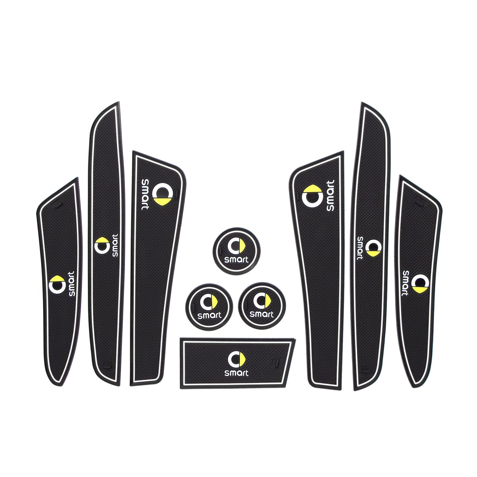 

Коврики для чашек, нескользящий коврик для Smart Forfour Fortwo 453 451 450, флуоресцентный логотип, чехол для хранения, антистресс, чехол для автомобиля