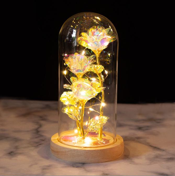 

Eternal Rose Glass Dome: Laser-Engraved Roses - Qixi Valentine s Day Gift for Girlfriend