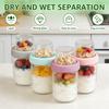2/4 Pcs Overnight Oat Cup 470 ML Glass Yogurt Parfait Cup Portable Leak-proof Yogurt Container Cereal Milk Salad Cups for Work