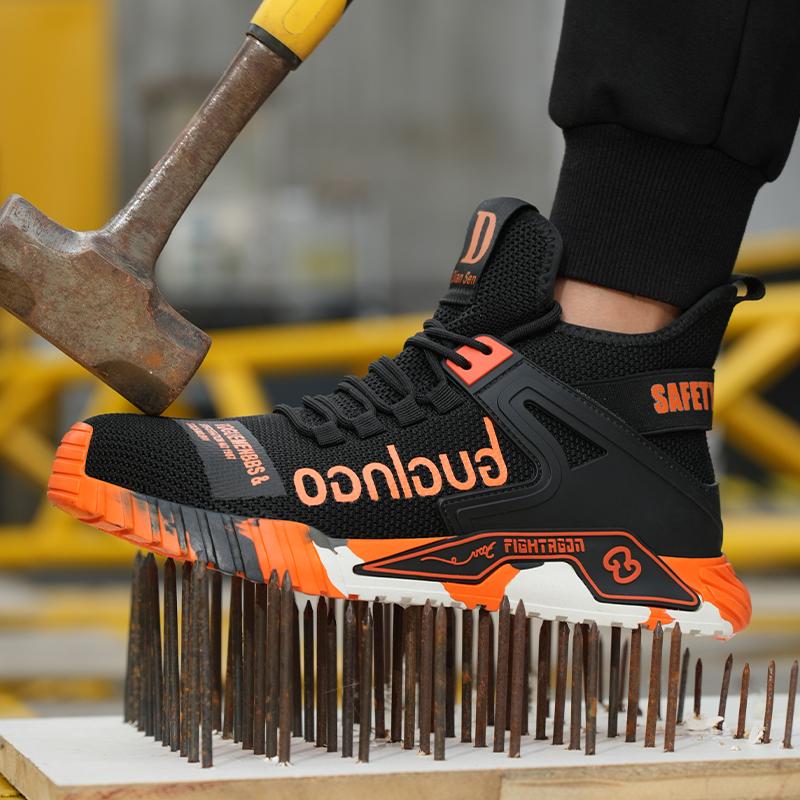 Safety Shoes Men High Top Steel Toe Cap Anti-Smash Men Work Shoes Sneakers Puncture-Proof Indestructible Shoes Dropshipping