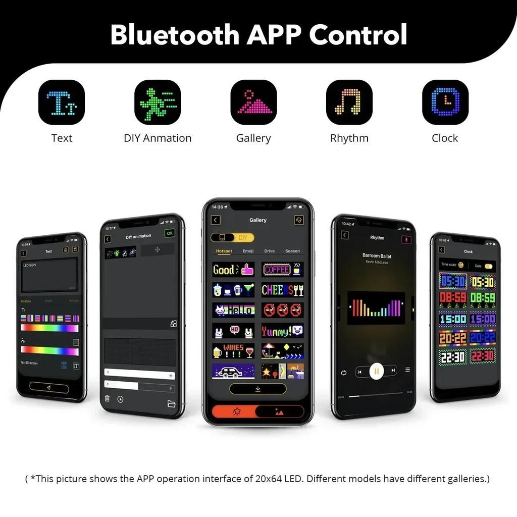 LED Matrix Pixel Panel Light DIY Programmable Flexible Display Screen App Control USB Plug-in for Car Stores Hotels Bars Party