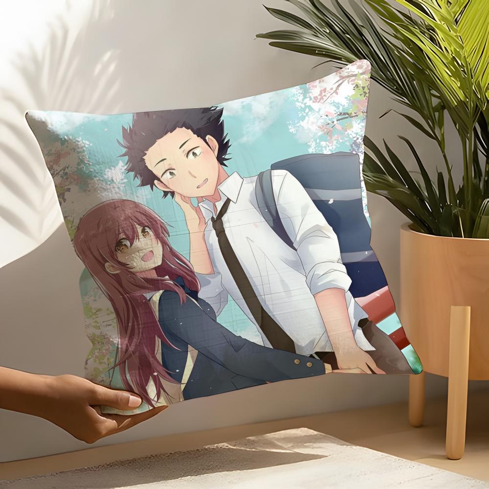 A Silent Voice - Koe No Katachi Pillow Case Linen Cushion Covers For Decorative Sofa Home Pillows Case Car Chair Pillows Cases