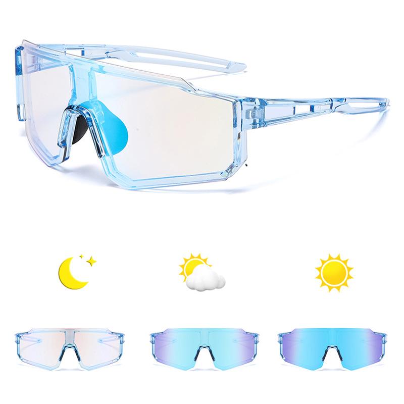 Cross Border New Sports Sunglasses Men Women Cycling Color Changing Glasses