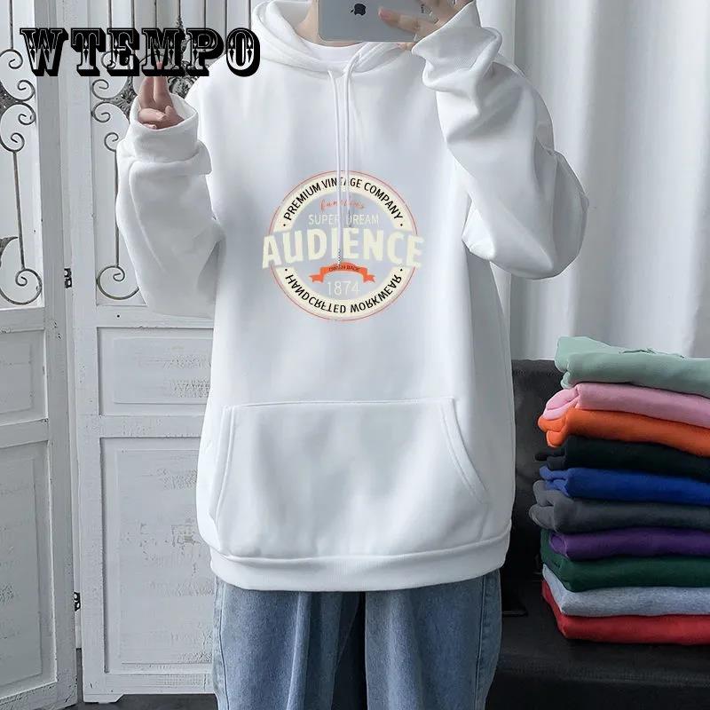 

Зимний пуловер с капюшоном Мужской молодежный плюс бархатный толстый теплый удобный свободный топ