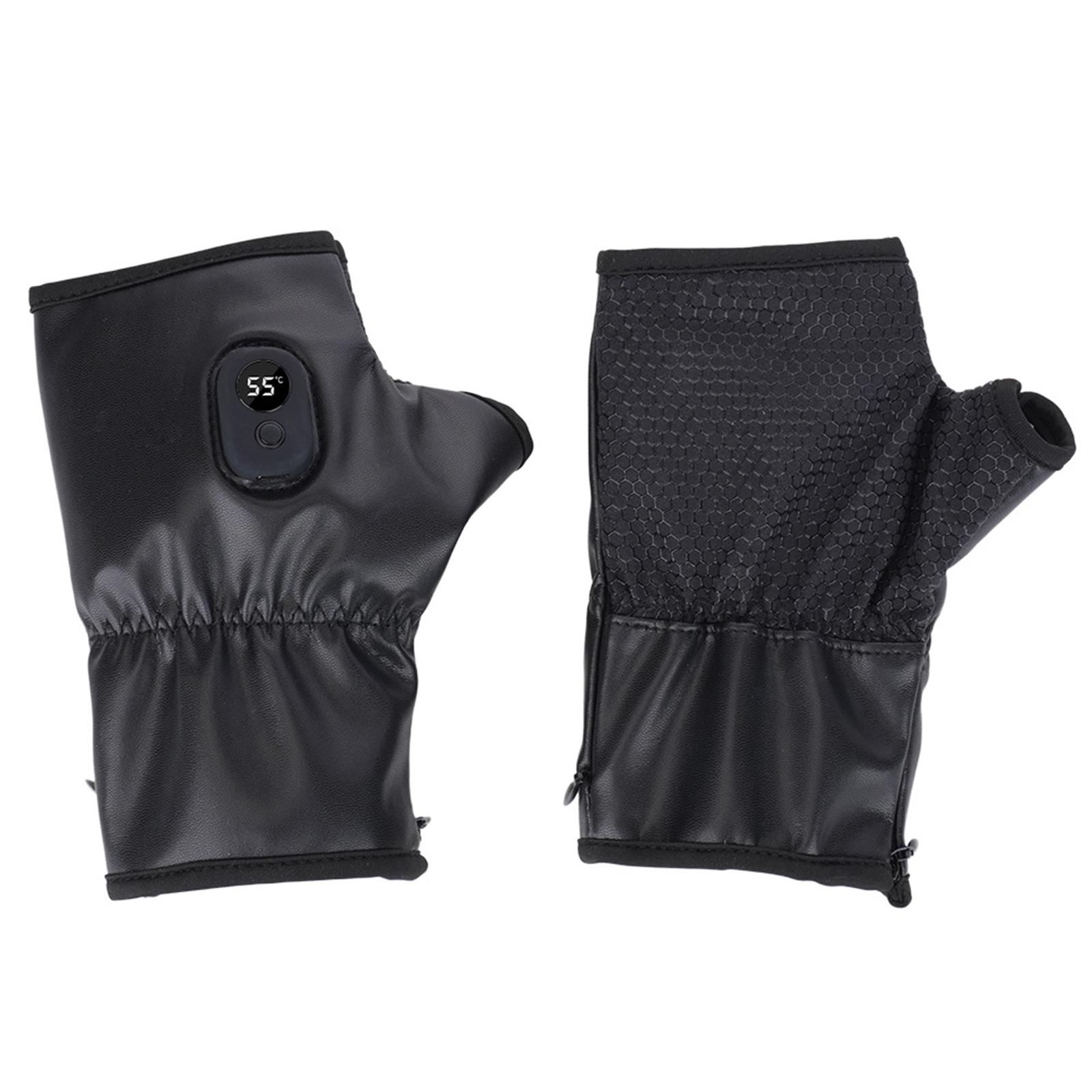 Heat Electric Heated Gloves for Men Women Rechargeable Battery Riding Ski Snowboarding Cycling USB Fingerless Heating Gloves