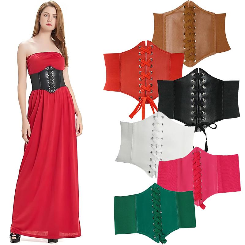 1PC Delicate Texture Elegant Posture Soft Durable Faux Leather Shirts Stylish Versatile Wide Waistband Daily
