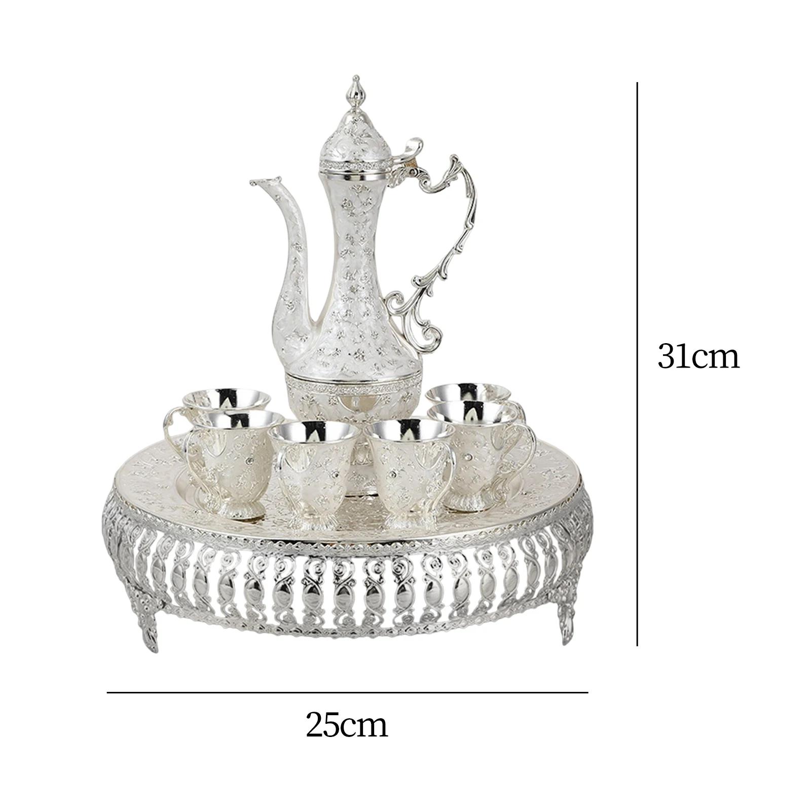 

Высококачественный набор для турецкого кофе, 6 чашек и блюдец, декорированный чайный сервиз, чайник, кофейная чашка, украшение для дома, свадебный подарок.
