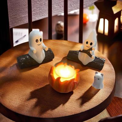 1 Set Halloween Ghost Campfire Decor Spooky Outdoor Party Haunted House Props Scary Backyard Scene Gathering Decoration Gift