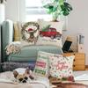 Sofa Home Decor Red Truck Deer Chair Pillow Cover Cushion Cover Pillowcase Christmas