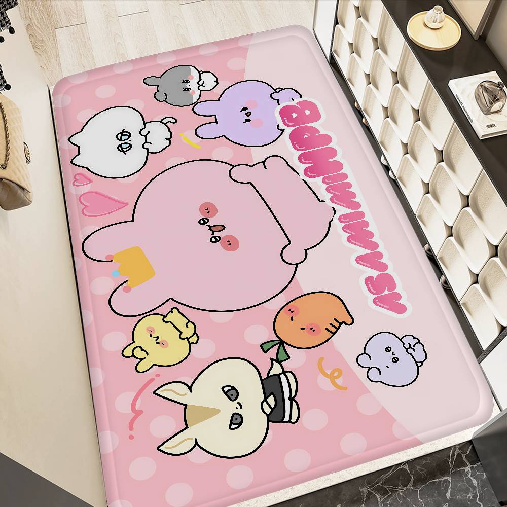 Cartoon A-Asamimichan Floor Mat Rectangle Anti-slip Home Soft Badmat Front Door Indoor Outdoor Mat Welcome Doormat