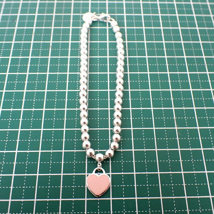[Pre-owned] Tiffany/Tiffany/Ag925/Heart Tag/Pink/Bracelet/j58-7