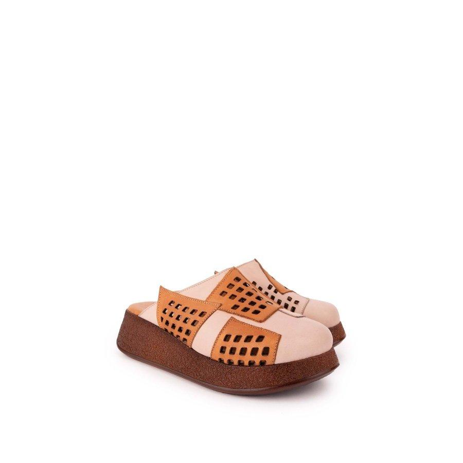 Women's Genuine Leather Wedge Heel Casual Summer Slippers Clogs