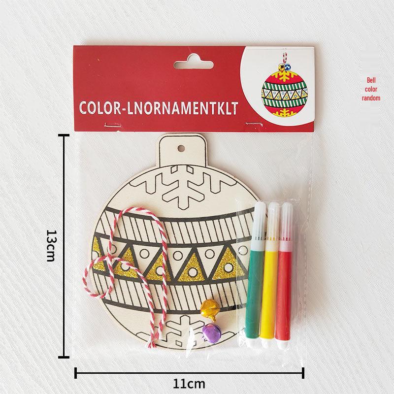 Christmas DIY Cartoon Wooden Easel: Creative Colorful Doodle Board Hanging Decoration