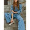 Za2024 Fall New Women's Clothing High Waist Casual Fashion All-Matching Slimming and Wide Leg Denim Pants 6164162