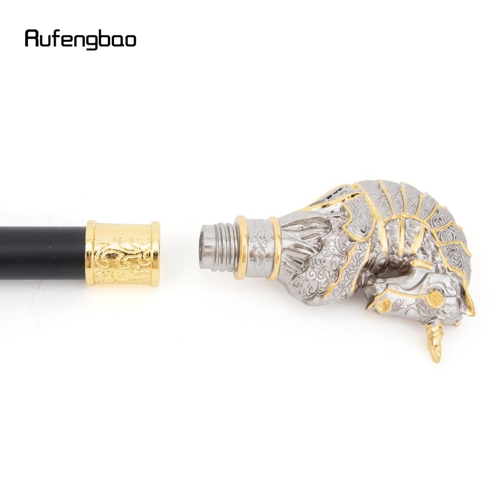 Golden White Horse Fashion Walking Stick Decorative Cospaly Vintage Party Fashionable Walking Cane Crosier 94.5cm