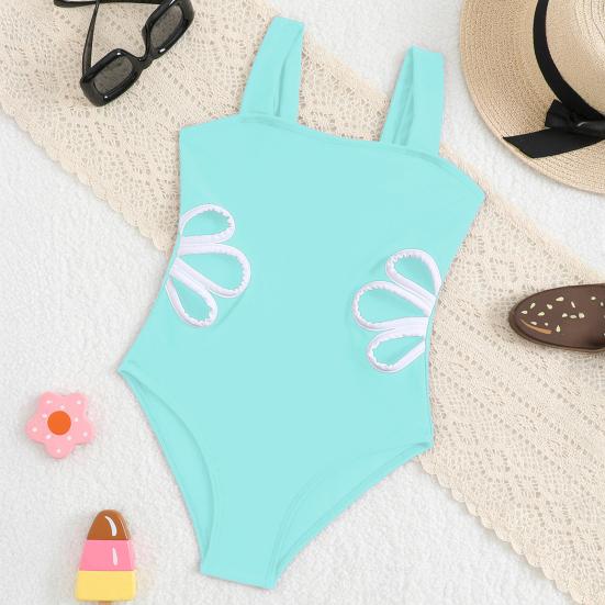 Mädchen Einteiliger Badeanzug Verstellbare Träger Sport Bademode Schnelltrocknend Strand Baden