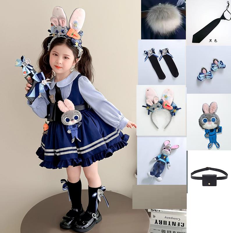 Film Zootopia Cosplay Judy Hase Offizier Nick Wilde Lolita Prinzessinnenkleid Kinderkleider Neues Kleid Geburtstagsballkleid