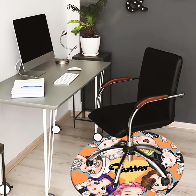 

1pc Butter (K pop) Round carpet, Made of Polyester,Perfect for Decorating Office Chairs, Living Rooms,Vibrant Decorative Rug 80cm