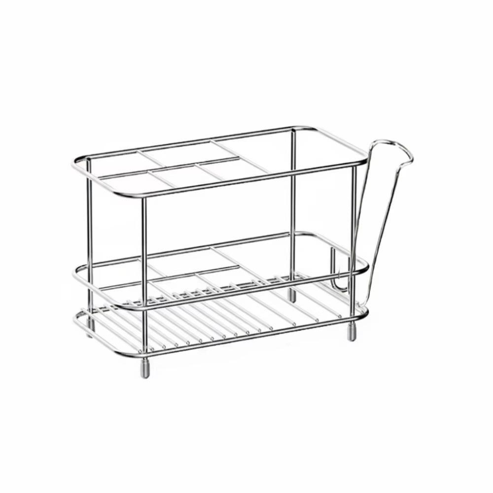 Stainless Steel Bathroom Organizer Saving Space Cosmetics Storage Rack Toothbrush Holder Bathroom