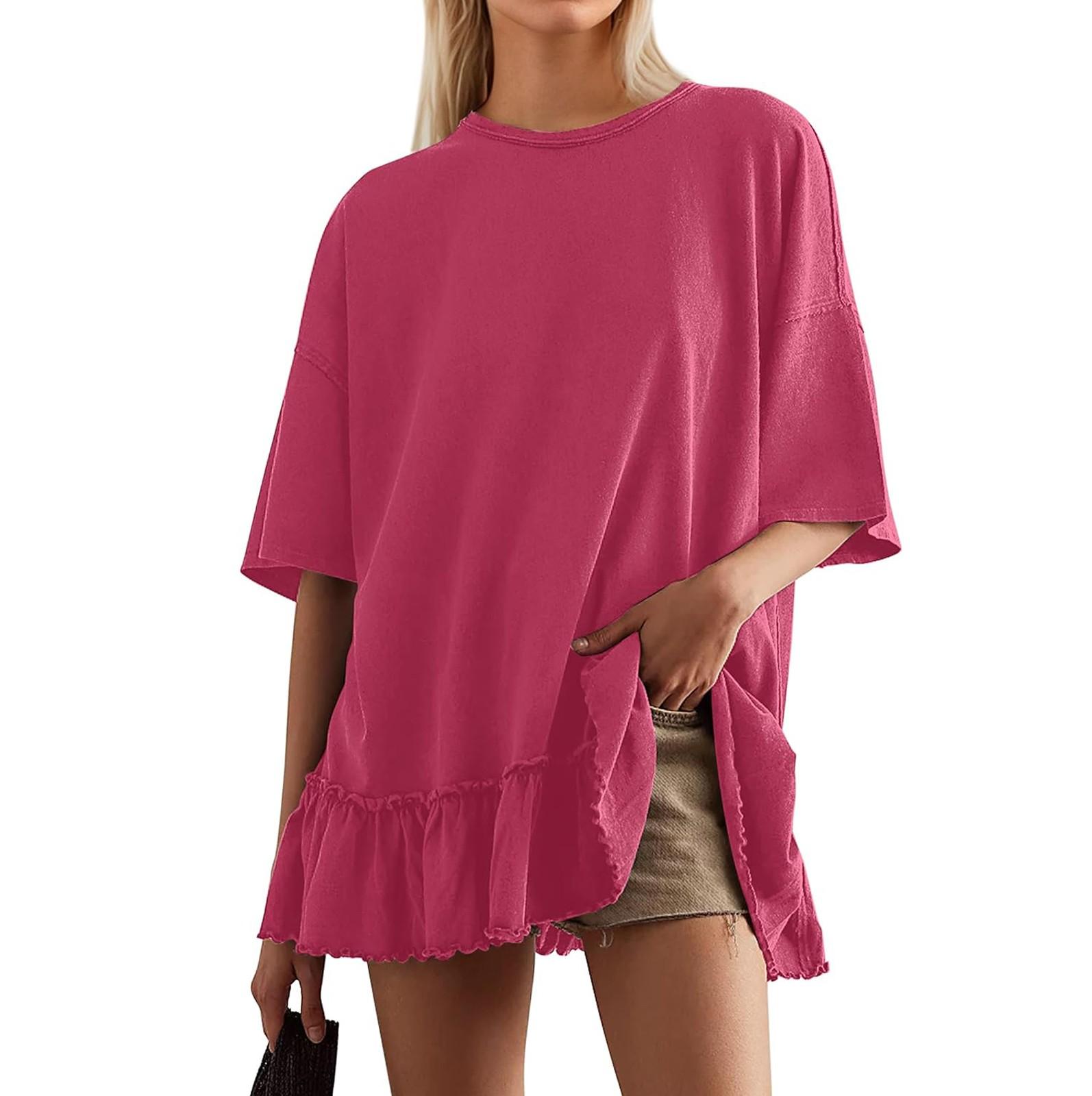 

Женская модная короткая футболка с круглым вырезом, свободная блузка, верхняя рубашка S коричневый