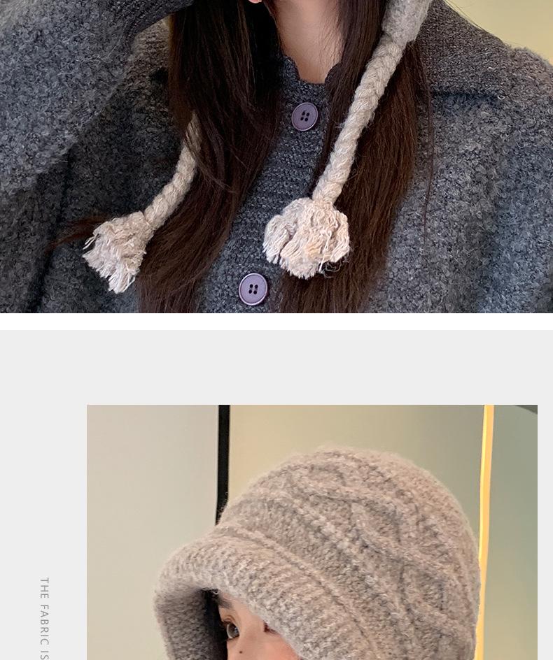 Versatile Thickened Knitted Wool Hat with Tassels - Warm, Windproof Pullover for Autumn/Winter (2025)