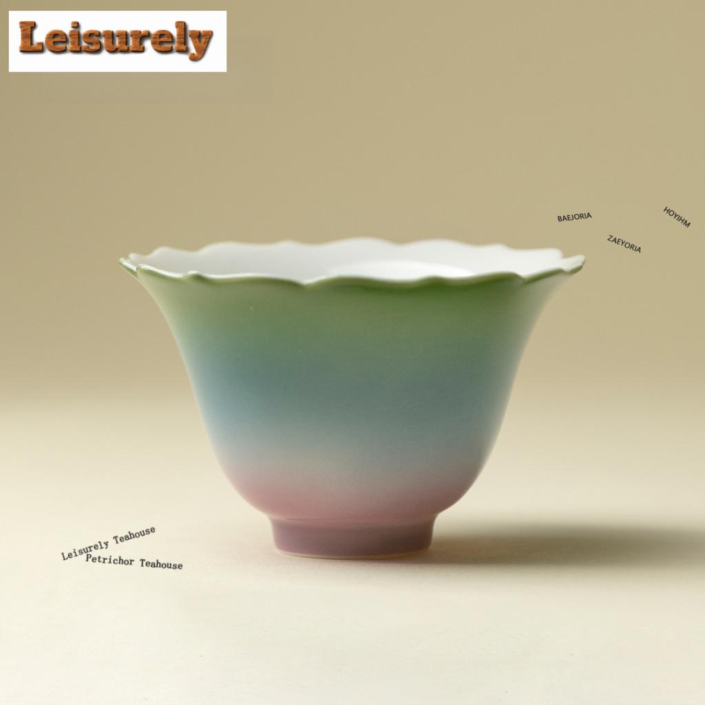 61ml Dream Green Shadow Teacup Antique Tea Bowl Beautiful Tea Cup Tea-tasting Personal Cup Chazhan Master Cups For Tea Craft