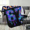 Custom Name Number Blanket Colorful Graffiti Style Fleece Throw All Season Soft Warm Bedding Personalized Gift