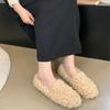 Fleece Inner Heightening Fluffy Shoes Female Winter Thick Soles Outer Wear One Pedal Doudou Single Shoes Fairy Cotton Shoes Laden Shoes