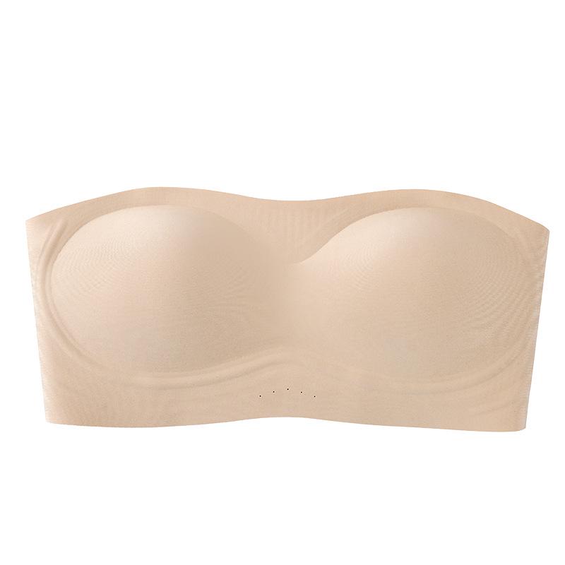 Strapless Invisible Push-Up Bra for Women, Anti-Slip, Wire-Free, Seamless Side Support.