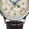 Orient Herren TRN-AK0803Y (Classic Bambino Sonne und Mond Herren Leder) Runde Uhr aus Edelstahl