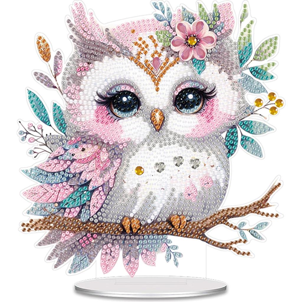 Acrylic Colorful Animal Diamond Painting Tabletop Ornaments Kit Diamond Painting Desktop Ornaments Kit for Home Office Decor