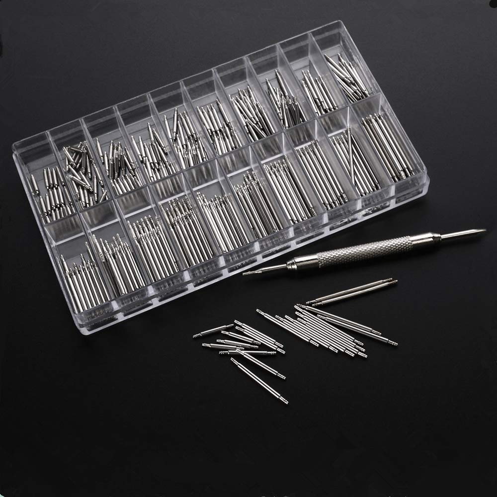 Stainless Steel Watch Spring Watch Strap Link Watch Strap Link Spring Bar Pin Watch Link Watch Spring Bar Replacement Repair Kit with Removal Watch