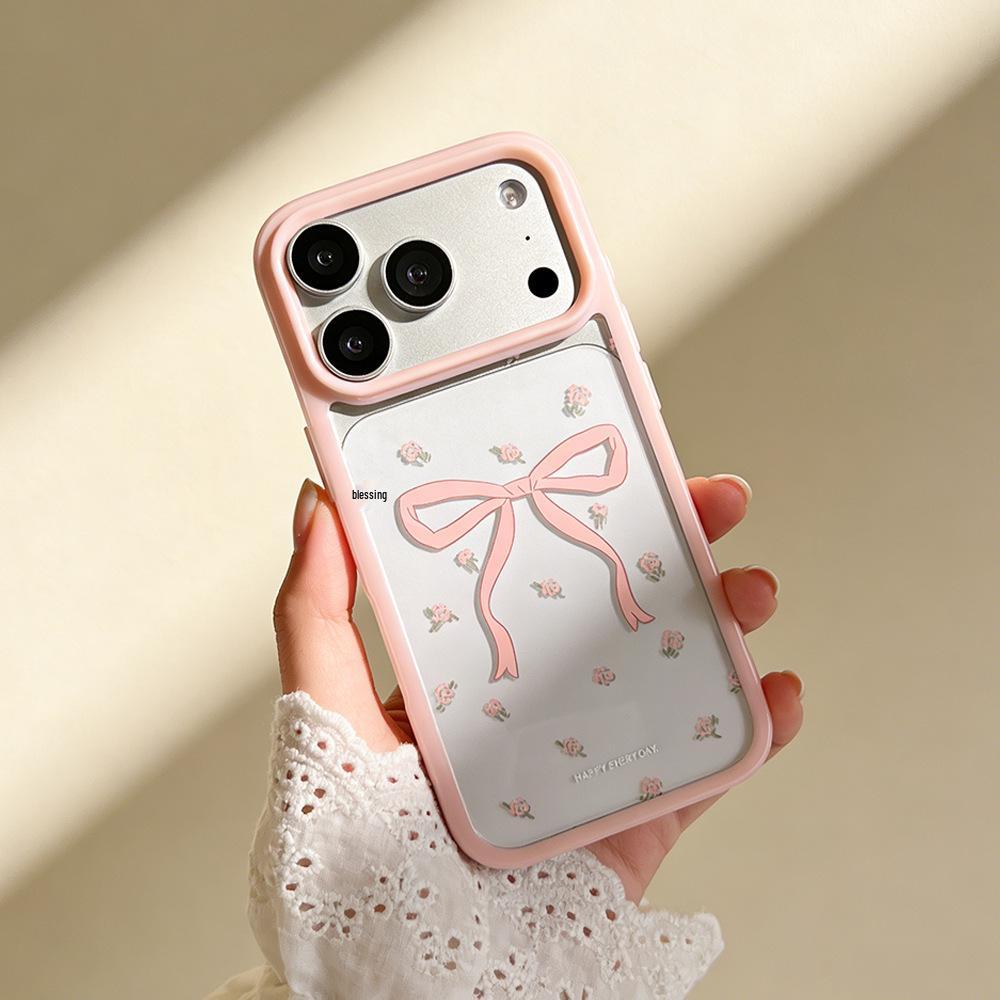 Floral Bow Drop-Proof Transparent Phone Case for iPhone 17Promax/16/15 - Spring Style 