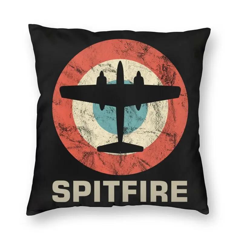 Supermarine Spitfire Povlak na polštář RAF Warbird Vojenský Letadlo Letadlo WW2 Pohovka Potah na polštář Domácí dekorace Sametový povlak na polštář