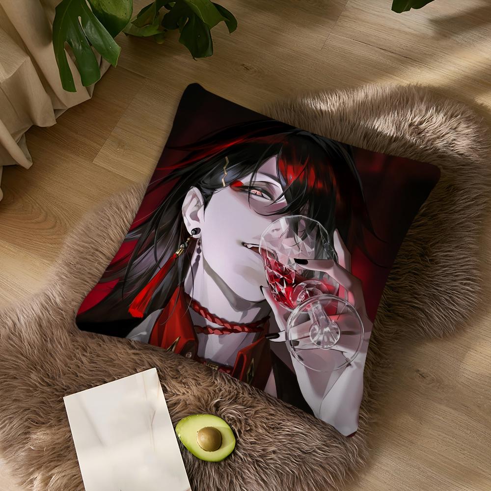 Vtuber Vox Akuma Cute Anime cushion For Bedroom Car Coffee Shop Room Soft and Living Room Sofa Decorative Pillow Cover Case