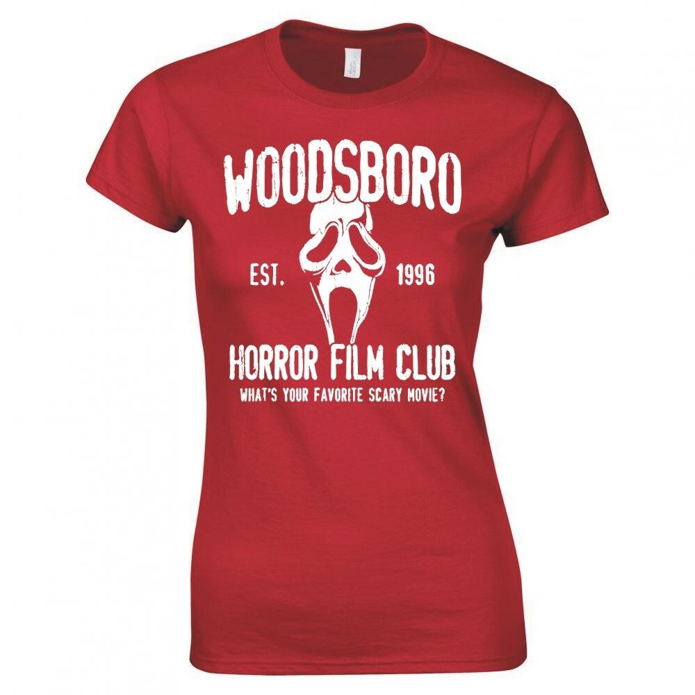 Scream Woodsboro Horror Film Club Ladies Skinny Fit Tshirt S
