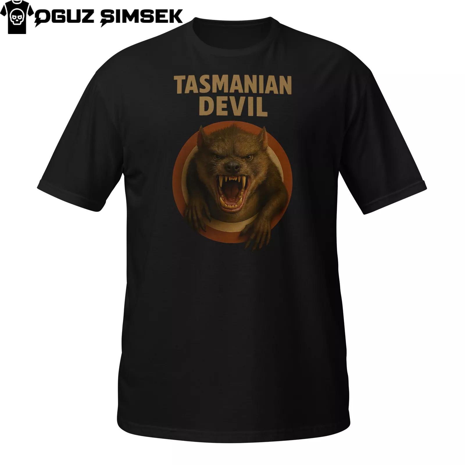 Tasmanian Devil Realistic T-Shirt Mens Womens Tees Top | Angry Animal Graphic Tee | Printed Design M