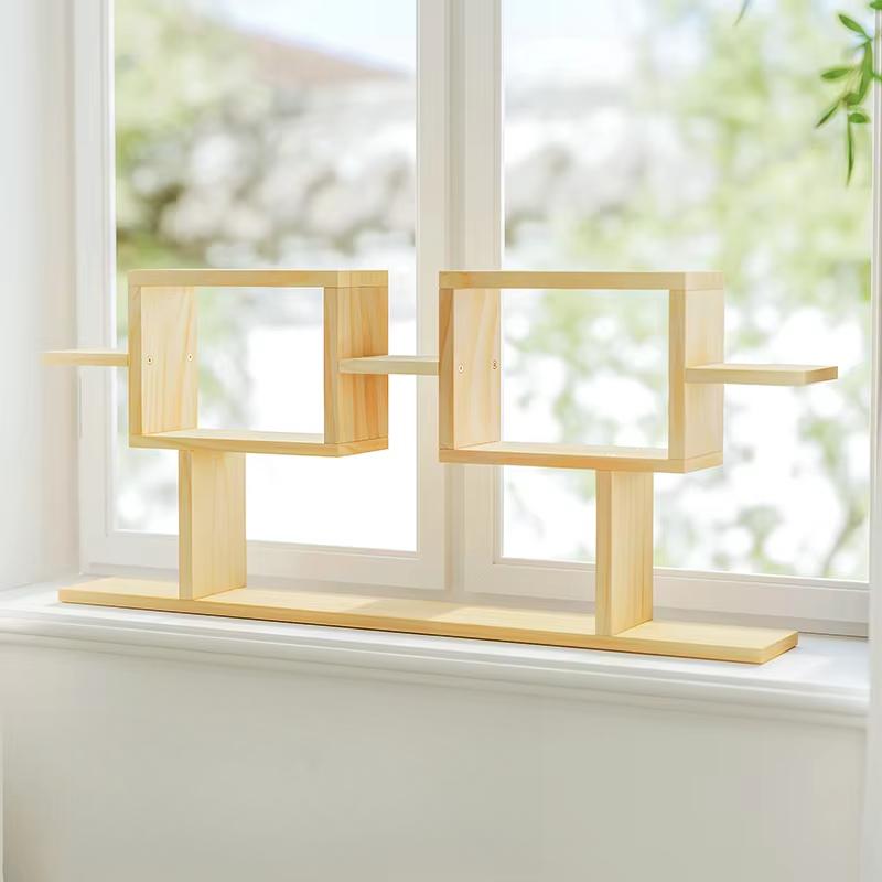 Multi-Layer Wooden Plant Stand Flower Window Sill Rack for Living Room Balcony Office Home Garden Display Storage Organizer