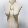 Sexy Rhinestone Breast Chain, Fashionable Sunflower Pendant, Fringed Breast Chain, Dinner Party Neck Jewelry Woman