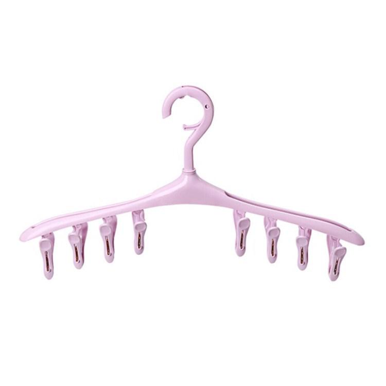Multi-Clip Plastic Clothes Hanger for Socks, Underwear, and Baby Items – Windproof Drying Rack