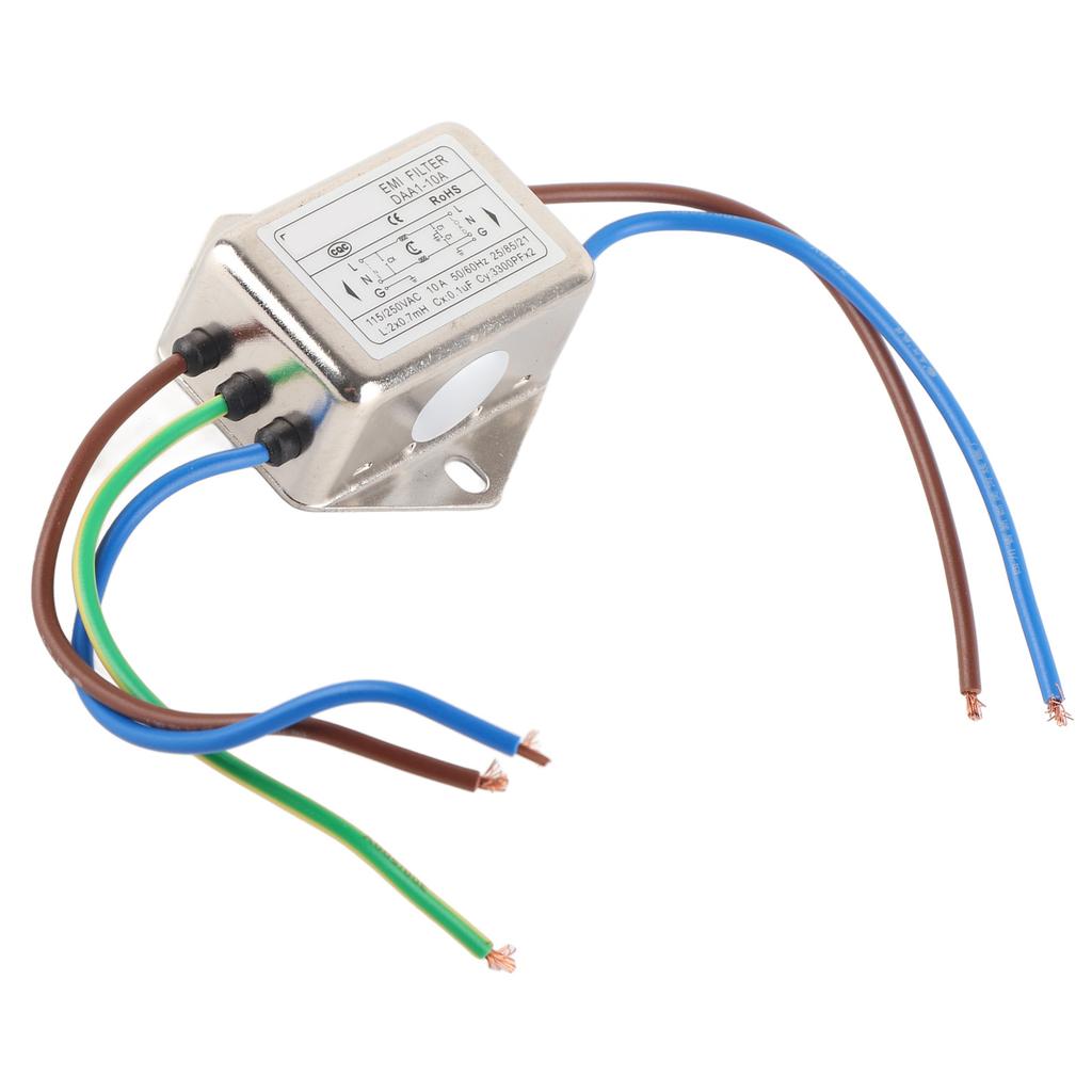 Güç Hattı EMI Filtresi Evrensel Tek Fazlı Güç Kablosu Filtresi Endüstriyel için Gürültü Bastırıcı