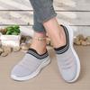Women'S Shoes Casual Sneakers Striped Knit Breathable Slip-On Walking Shoes For Women Free Shipping